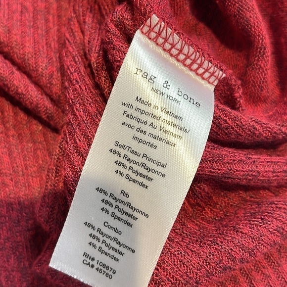 Rag & Bone Red T-Shirt Dress - Size Large - Picture 8 of 8